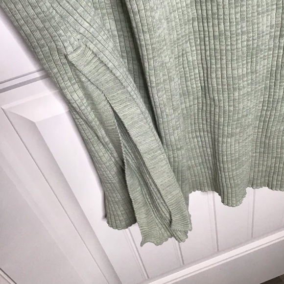 NWT Anna Quan Jordan Ribbed Cotton Wide Leg Pant in Sage Green Size 8. - Picture 4 of 12